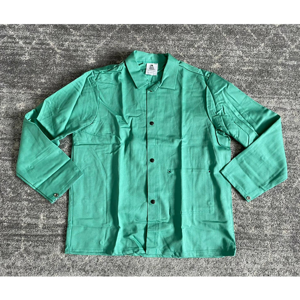Steiner Industries Mens L Shirt Green Snap Front Collar Uniform New L5